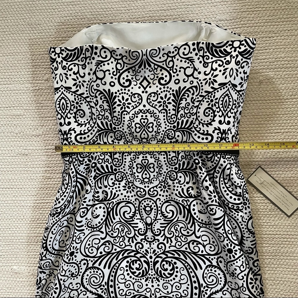 Ann Taylor A-Line Tube Dress White/Black Print - Picture 6 of 7